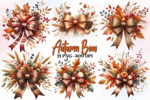 Autumn Bow Watercolor Clipart: A Must for Crafters
