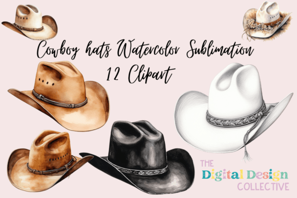 Cowboy Hats Watercolor: A Rustic Charm for Local Branding