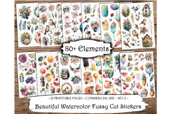 Enhancing Blog Visuals with Beautiful Watercolor Fussy Cut Stickers