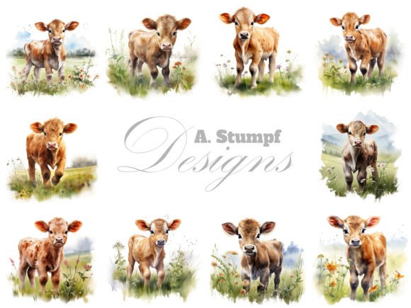 Review: Calf Clipart Watercolor Farm Animal Set for Illustrations