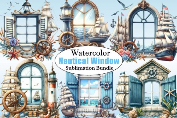 Review: Watercolor Vintage Nautical Window PNG for Illustrations