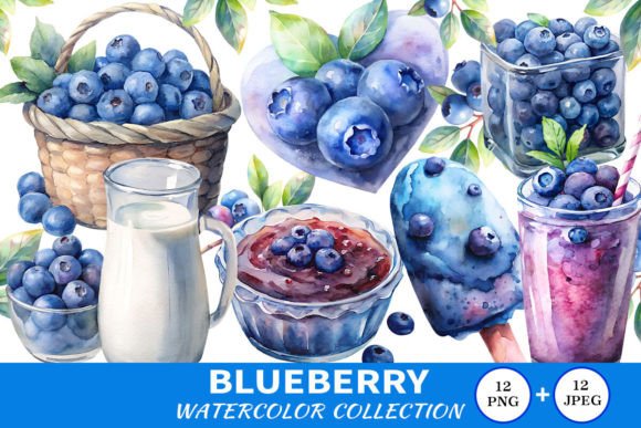Reviewing BLUEBERRY CLIPART WATERCOLOR for Embroidery