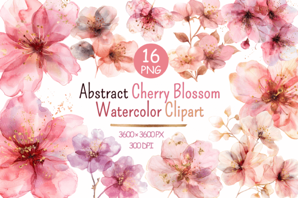 Watercolor Abstract Cherry Blossoms Png: A Versatile Illustration
