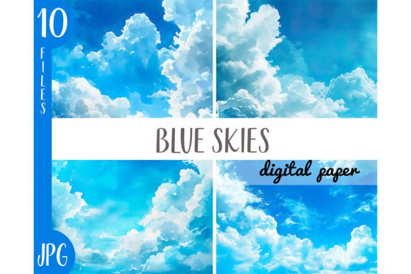 Watercolor Beautiful Sky Clipart for Illustrations