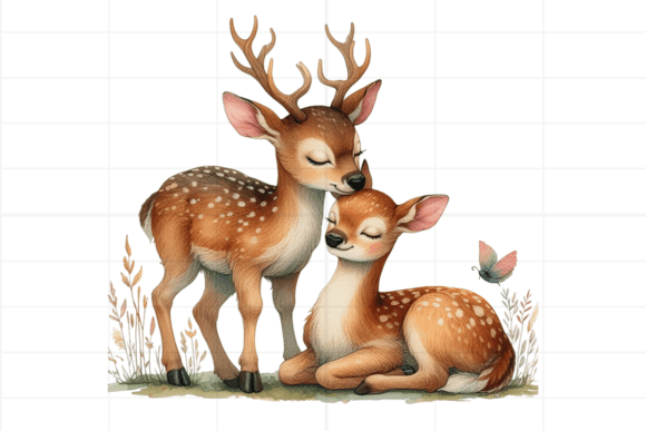 Watercolor Boho Deer Clipart for Elegant Illustrations