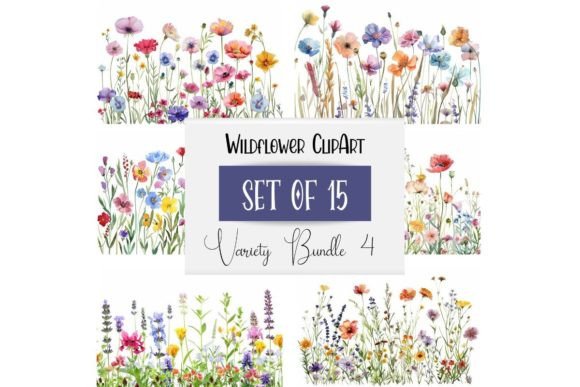 Watercolor Meadow Wildflower Clipart: Perfect for Bloggers & Illustrations