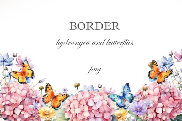 Watercolor Pink Hydrangea Border: A Delicate Touch