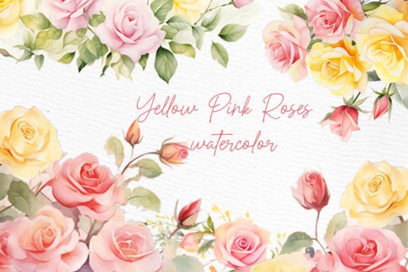 Watercolor Roses Clipart for Embroidery