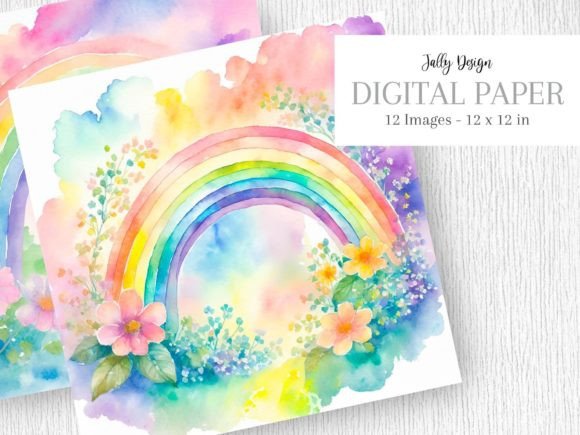 Watercolor Spring Flowers and Rainbow Review