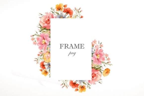 Watercolor Summer Flowers Frame: A Versatile Illustration
