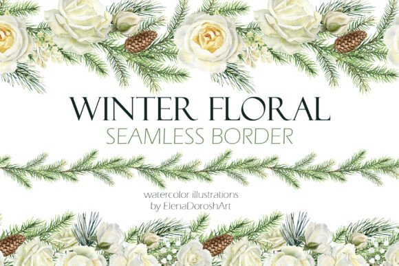 Watercolor Winter Floral Illustrations for Creators